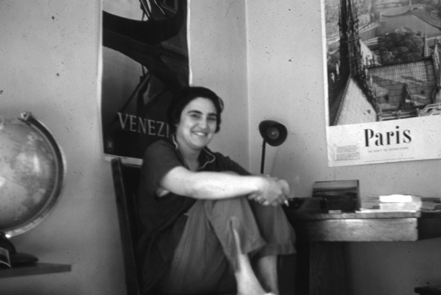 Etel Adnan in her student room
at the University of California, Berkeley, c1955. Copyright Etel Adnan.