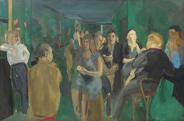 Michael Andrews. The Colony Room I, 1962. Oil on board, 121.9 x 182.8 cm (48 × 71 15/16 in). Collection of Pallant House Gallery. © The Estate of Michael Andrews, courtesy James Hyman Gallery, London. Photograph: Mike Bruce/Gagosian.