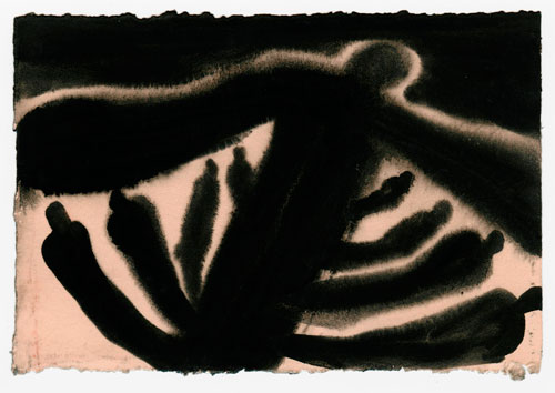 Antony Gormley. <em>Commune IV</em>, 1991. Carbon and casein on paper, 12.3 x 17.8 cm. © Antony Gormley.