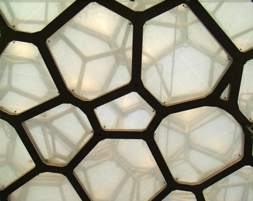 View of the ETFE roof cavity from within the Water Cube.