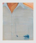 Mahesh Baliga. Poet with ink on his pocket, 2022. Casein on board,
12 x 10 in (30.5 x 25.4 cm). © Mahesh Baliga. Courtesy the artist, Project 88, and David Zwirner.