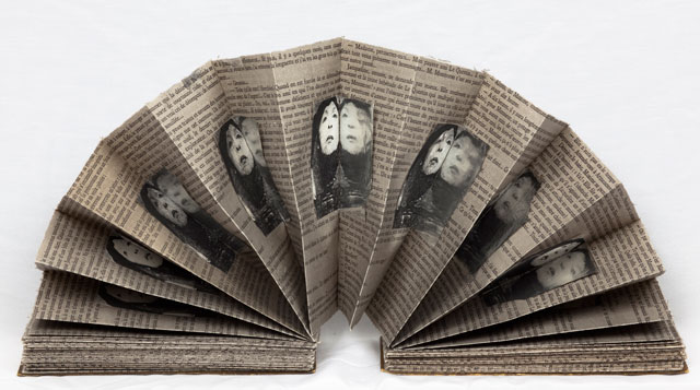 Geta Brătescu. L'aventure. Roman Inedit (The Adventure), 1991. Object, mixed media (printed paper, ink). Collection of the National Museum of Contemporary Art, Bucharest. Photograph: Stefan Sava.