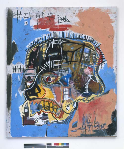 Jean-Michel Basquiat, Untitled (Head 1981. Acrylic and mixed media on canvas 81 x 69 1/4 in. (205.7 x 175.9 cm). The Eli and Edythe
        L. Broad Collection, Los Angeles