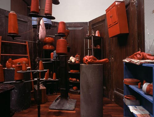 Louise Bourgeois. <em>Red Room (Child)</em>, 1994. Mixed media 210.8 x 353 x 274.3 cm. Collection Musee D'art contemporain de Montreal. Photo: Marcus Schneider © Louise Bourgeois