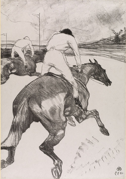 Henri de Toulouse-Lautrec. The Jockey, 1899. Lithograph, 51.6 x 36.3 cm. The Courtauld Gallery, London.
