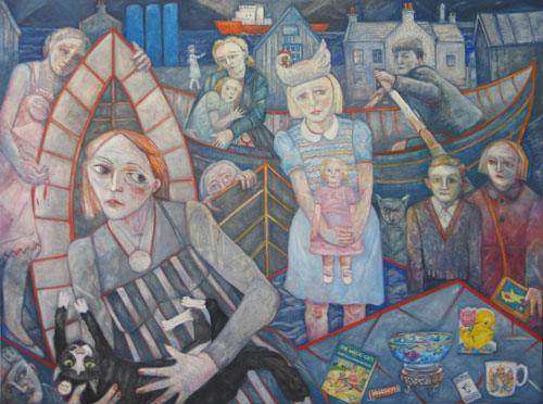 Joyce Cairns. The Magic Gate and other Stories, 2012. Oil on panel, 183 x 244 cm.