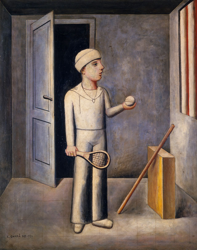 Carlo Carrà. Il figlio del costruttore, 1918–1921. Oil on canvas, 121 x 95 cm. Private collection.