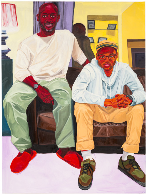 Jordan Casteel. Ron and Jordan, 2015. Oil on canvas, 72 x 54 in.