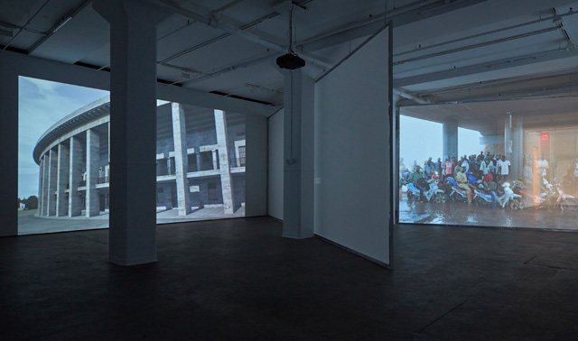 David Claerbout. Installation view (2) of LIGHT/WORK at Sean Kelly, New York, 19 March – 30 April 2016. Photograph: Jason Wyche. Courtesy of Sean Kelly, New York.