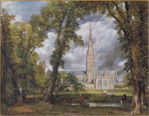 John Constable. Salisbury Cathedral from the Bishop’s Ground, 1823. Oil on canvas. © Victoria and Albert Museum, London.