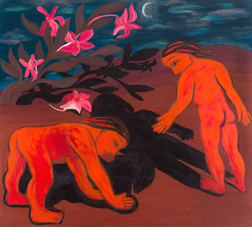 Eileen Cooper. Woman Examining Her Shadow, 1989-90. Oil on canvas, 152.5 x 167.5 cm.