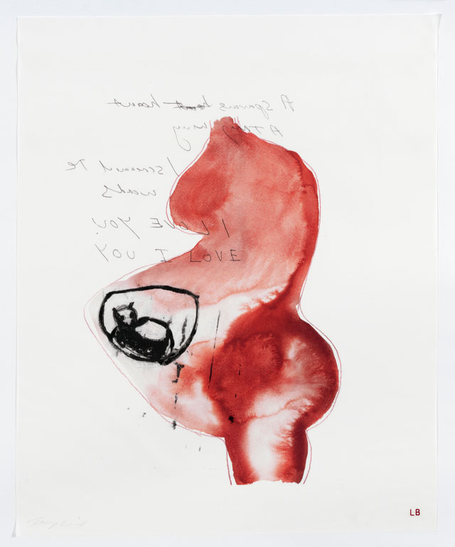 Louise Bourgeois and Tracey Emin. A sparrow's heart, 2009-2010. Archival dyes printed on cloth, 76.2 x 61cm (30 X 24.02 in). © Tracey Emin.