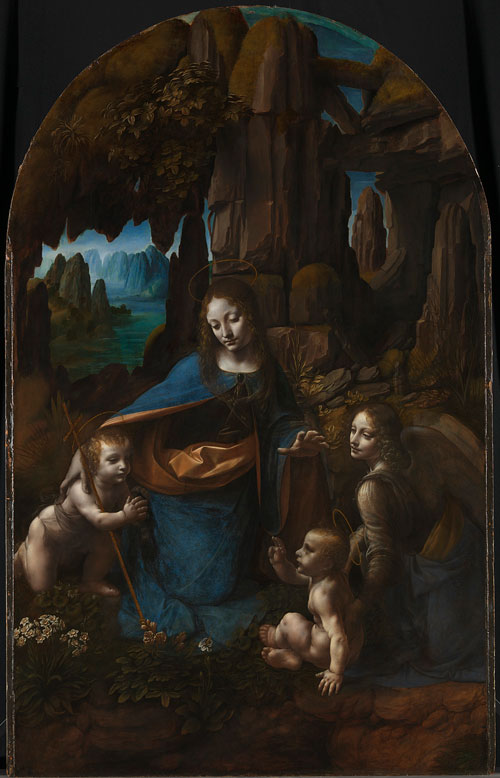 Leonardo da Vinci (1452–1519).<em> The Virgin of the Rocks</em>, about 1491/2-99 and 1506-8. Oil on poplar, thinned and cradled, 189.5 x 120 cm. © The National Gallery, London (NG 1093).