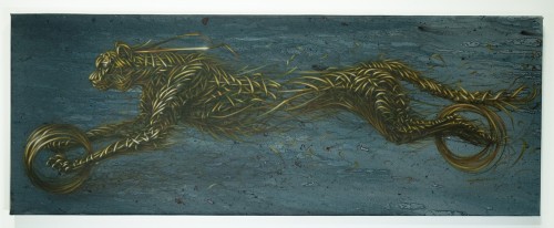 DALeast. XIV. Acrylic on canvas, 18 x 47.75 in (45.72 x 121.29 cm). Courtesy of the artist and the Jonathan Levine Gallery.