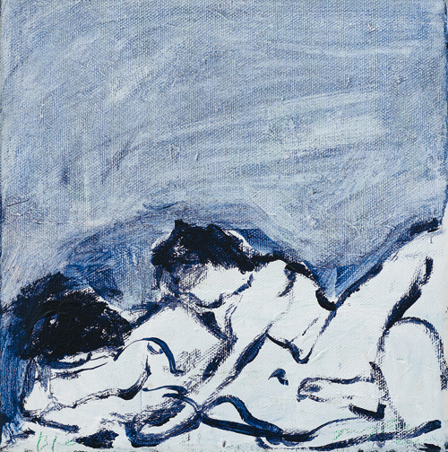 Tracey Emin. Before, 2013. Acrylic on canvas, 20.5 × 20.5 cm. Courtesy the artist and Lehmann Maupin, New York and Hong Kong.
© Bildrecht, Vienna 2015.