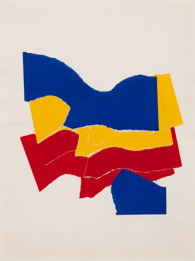 Barry Flanagan. Collage II 1968, 1968. Red, yellow and blue paper on paper, 10 1/4 x 7 7/8 in (26 x 20 cm). © The Estate of Barry Flanagan, 2015.