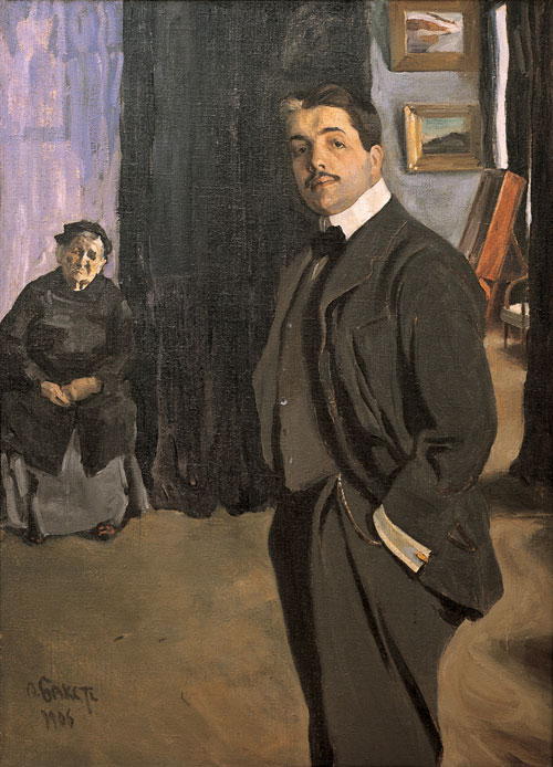 Léon Bakst. <em>Portrait of Sergei Diaghilev with His Nanny,</em> 1906. Oil on canvas, 161 x 116 cm. The State Russian Museum, St Petersburg. Photograph © The State Russian Museum, St Petersburg 