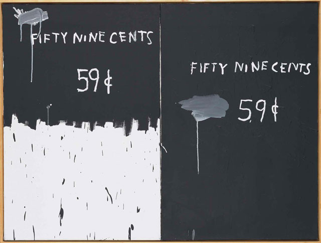 Jean-Michel Basquiat. 2 for a dollar, 1983. Oil on two attached canvases, 91.4 x 121.9 cm (35.98 x 48 in). © The Estate of Jean-
Michel Basquiat.