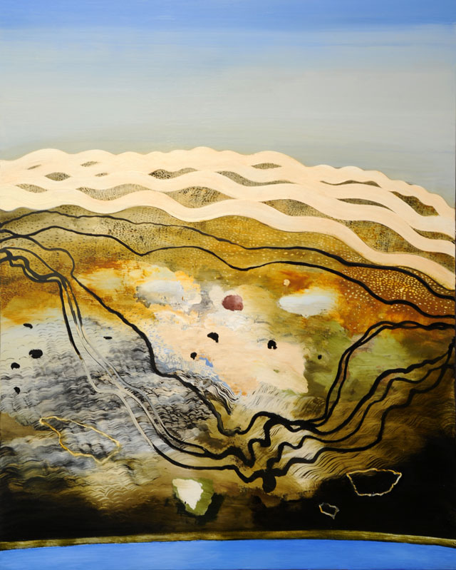 Philip Hunter. Geosphere no.5, 2015. Oil on linen, 153 x 122.5 cm. Copyright the artist. Courtesy Sophie Gannon Gallery.