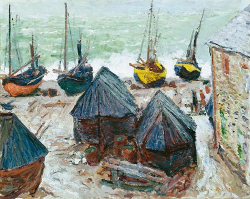 Claude Monet, <em>Boats on the Beach, Etretat</em>, 1885. Oil on canvas, 65 x 81.3cm. Charles H. and Mary F.S. Worcester Collection, 1947.95, The Art Institute of Chicago. Photo © The Art Institute of Chicago.
