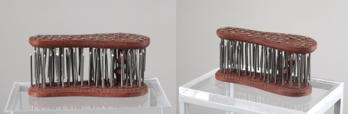 G R Iranna. Tapasya, 2012. Wood and Metal. 6 x 11 x 4 inches. Courtesy of the artist.