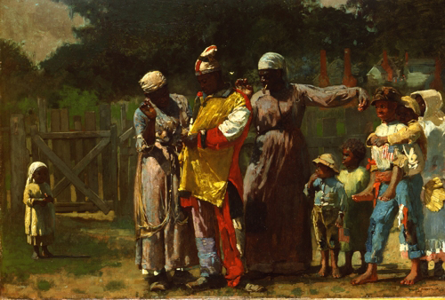 Winslow Homer (1836-1910), <strong><em>Dressing for the Carnival</em></strong>, 1877. Oil on canvas 20 x 30 in. (50.8 x 76.2 cm). The Metropolitan Museum of Art