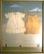 Kim Thomas. <em>Baby Clothes</em>. 24 x 30. Acrylic.
