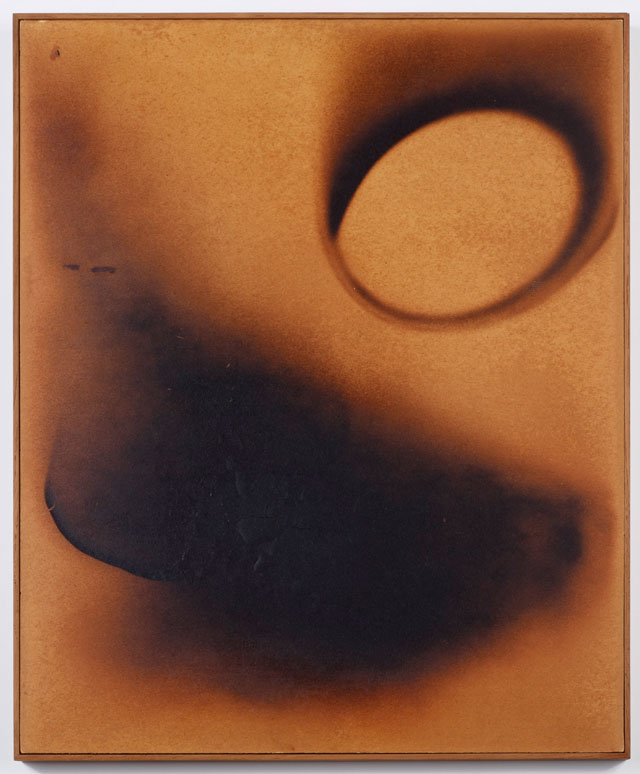 Yves Klein. Untitled Fire painting (F 101), 1961. Burned paper mounted on cardboard, 62.5 x 52 cm. © Yves Klein, ADAGP, Paris/DACS, London, 2017. Photograph © Museum moderner Kunst Stiftung Ludwig Wien.