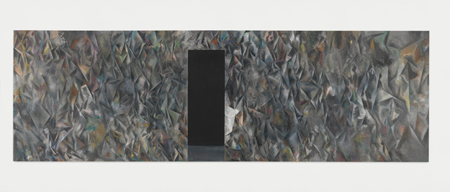 Guillermo Kuitca. Untitled (Exodus), 2015. Oil on canvas, 200 x 630 cm (78 3/4 x 248 in). Image © Guillermo Kuitca. Courtesy the artist and Hauser & Wirth. Photograph: Alex Delfanne.