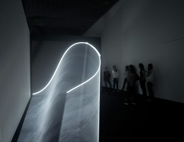 Anthony McCall. Doubling Back, 2003. Installation view, LAC, Lugano, 2015. Photograph: Stefania Beretta.