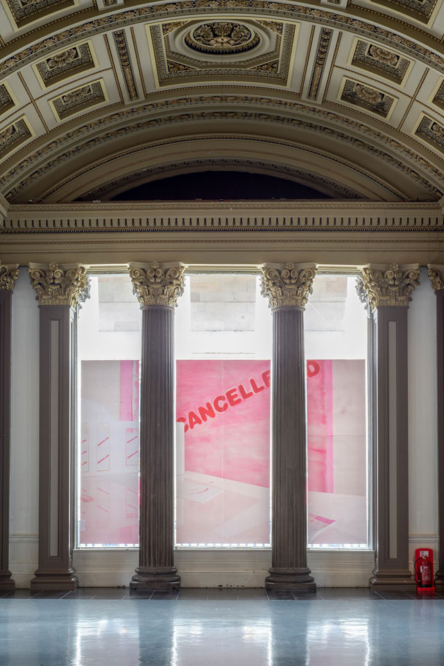 Marlie Mul: This exhibition is cancelled, gallery view, Glasgow Gallery of Modern Art 2017. Photograph: Max Slaven.