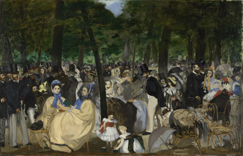 Edouard Manet. Music in the Tuileries Gardens, 1862. Oil on canvas, 76.2 x 118.1 cm. The National Gallery, London. Sir Hugh Lane Bequest, 1917.
