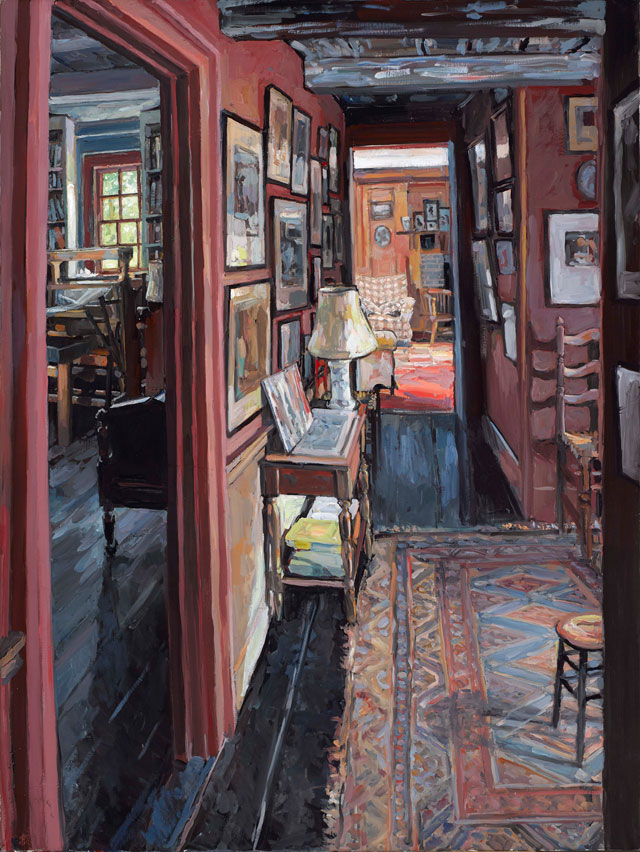 Hector McDonnell. Looking towards the Sitting Room in Risi's House, 2016. Oil on canvas, 40 x 30 in.