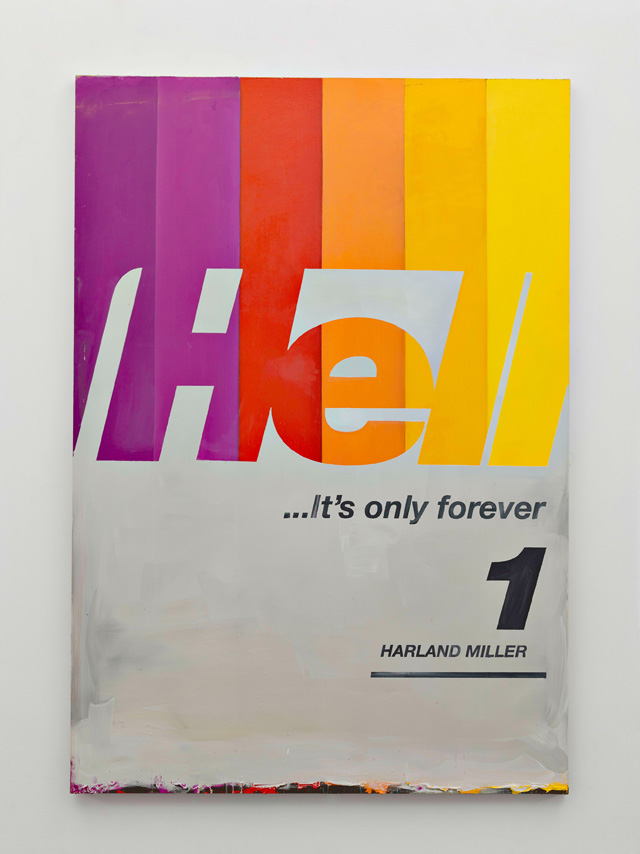 Harland Miller, Hell Its Only For Ever, 2016. Oil on canvas, 223.5 x 155 cm. Courtesy the artist and Blain Southern. Photograph: Peter Mallet.
