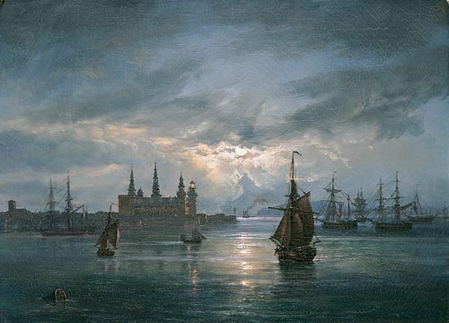 Johan Christian Dahl (1788-1857) Kronborg Castle by Moonlight, National Museum of Art, Architecture and Design, Oslo.