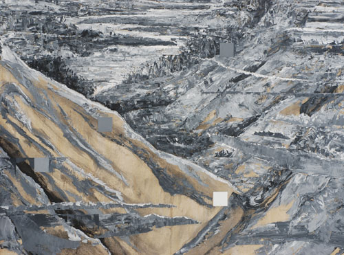 Wu Jian. Distant view, 2012. Oil on canvas, 90 x 260 cm.