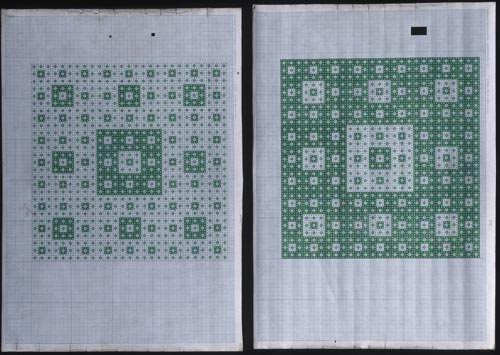 Untitled #7, circa 2002-2005. Martin Thompson (b. 1956) Wellington, New Zealand. Pen on graph paper 15 3/4 x 22" diptych. Courtesy of the Artist 
