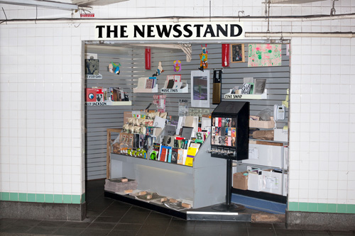 Lele Saveri. The Newsstand, 2013–2014. Mixed-medium installation, dimensions variable. Produced in collaboration with Alldayeveryday. Courtesy the artist.