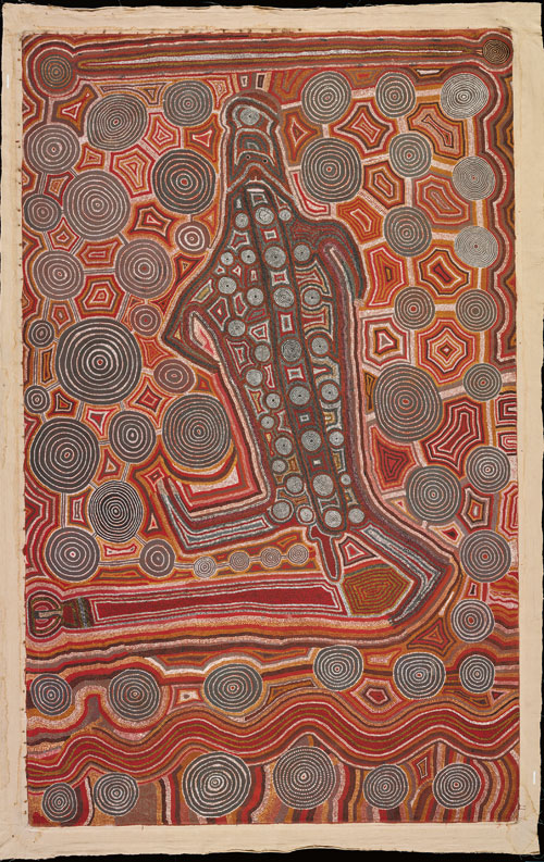 Uta Uta Tjangala. <em>Yumari,</em> 1981. Synthetic polymer paint on canvas, 2,268 x 3,672 mm. All works © the artists or their estates and licensed by Aboriginal Artists Agency, 2007