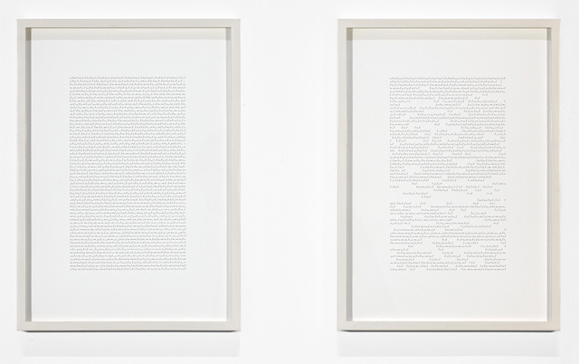 Katie Paterson. Earth–Moon–Earth (Moonlight Sonata Reflected from the Surface of the Moon), 2007. Morse code, ink on paper.