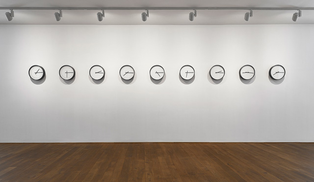 Katie Paterson. Timepieces (Solar System), 2014. Adapted clocks.