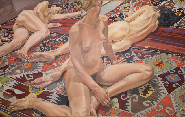 Philip Pearlstein. Two Models and Reflections, 1985. Oil on canvas, 152.5 x 243.8 cm (60 x 96 in).