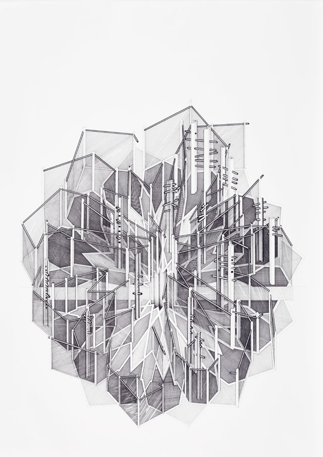 Deanna Petherbridge. Star Projection, 1977. Pen and ink on paper, 70 x 50 cm.
