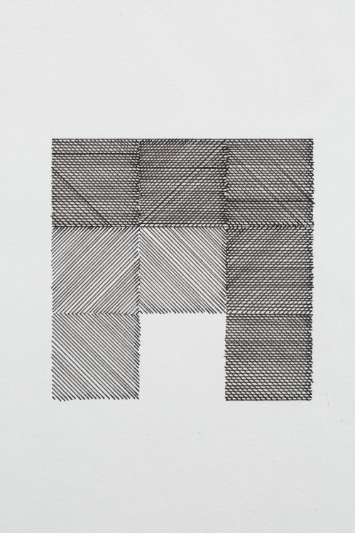 Primary Codes. Ernest Edmonds, Black and white drawing, 1976/77. Photograph: Thales Leite.