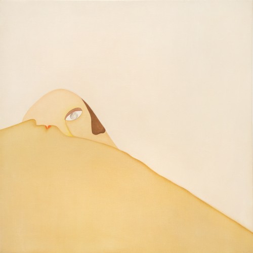 Huguette Caland. Sunrise, 1973. Oil on linen, 39 ½ x 39 ½ in. Courtesy of the artist and Lombard Freid Gallery, New York.