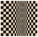 Bridget Riley, Study for Movement in Squares, 1961. Gouache on card. 6 1⁄2 × 6 3⁄4 in (16.5 × 17.2 cm). Collection of the artist, © Bridget Riley.