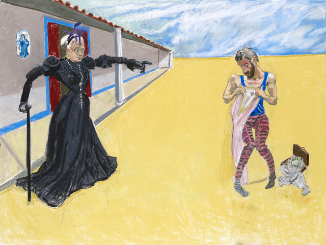 Paula Rego. Get Out of Here You and Your Filth, 2013. Pastel on paper. Courtesy Marlborough Fine Art.