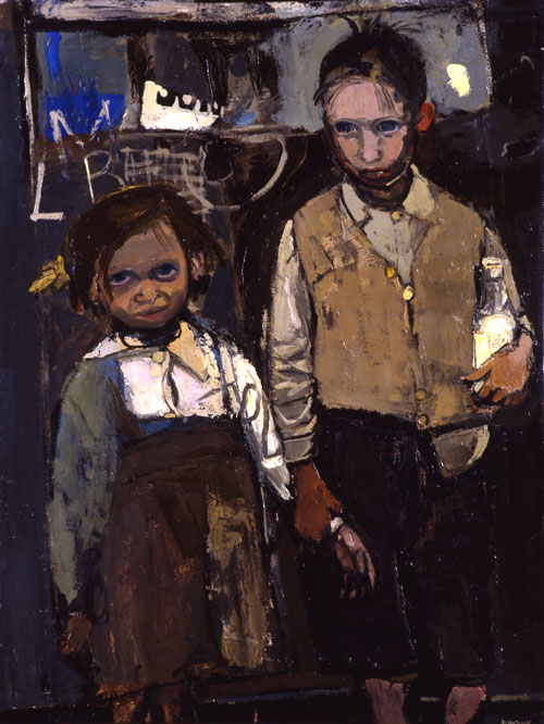 Joan Eardley. Brother and Sister, 1955. Oil on canvas. © Aberdeen Art Gallery & Museums Collections. © Estate of Joan Eardley. All Rights Reserved, DACS 2014.