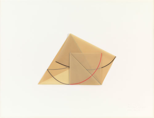Dorothea Rockburne. Triangle, Rectangle, Small Square, 1978. Coloured pencil on transparentized paper on board, 33 x 43 in (83.8 x 109.2 cm). The Museum of Modern Art, New York. Gift of Sally and Wynn Kramarsky. © 2013 Dorothea Rockburne / Artists Rights Society (ARS), New York.