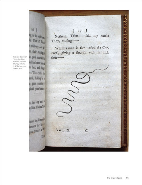 Corporal Trim’s line. First edition, Tristram Shandy, volume 9. ©The Laurence Sterne Trust. The Drawn Word, page 95.